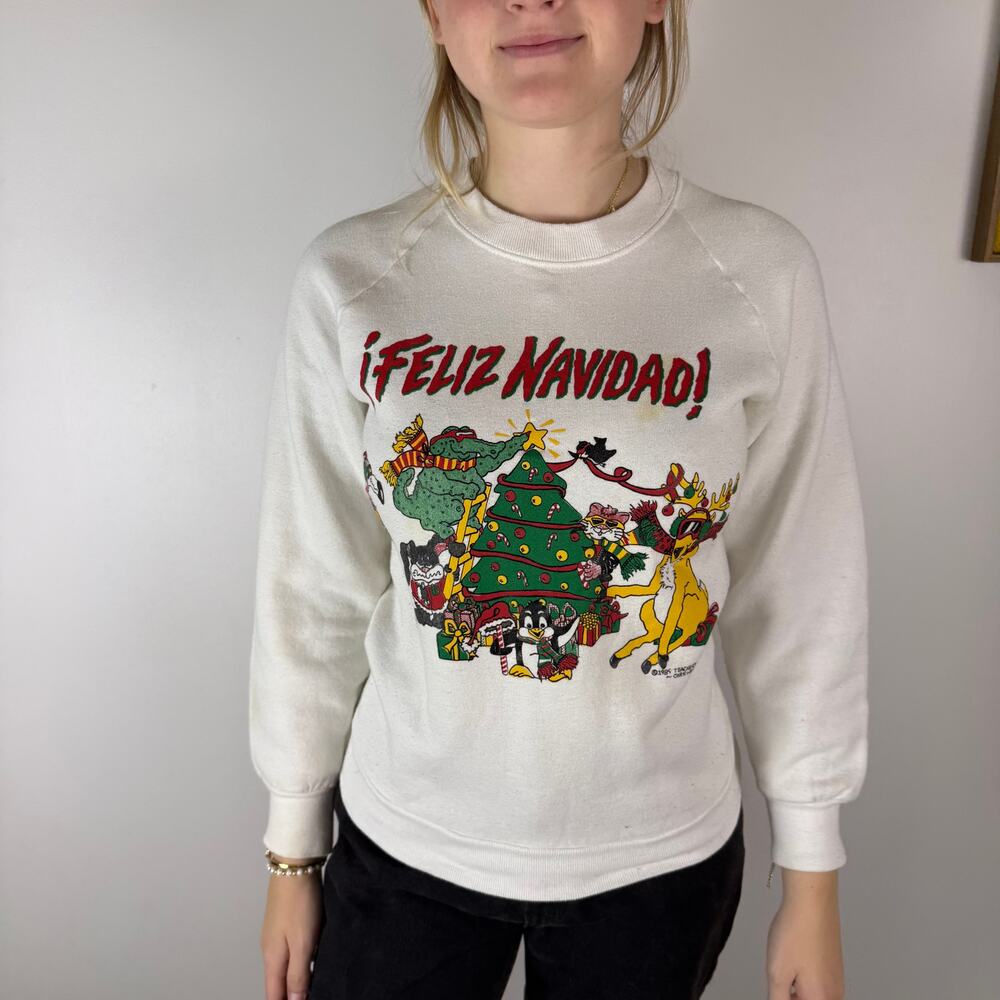 Vintage Fruit of the Loom Christmas crewneck sweatshirt Small